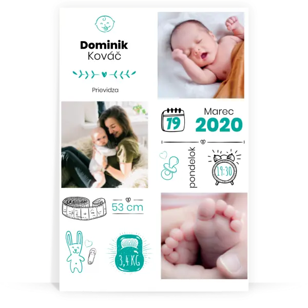 PVC doska Narození kluka - kopie