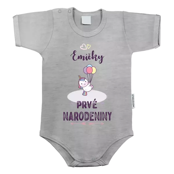 Detské body První narozeniny - Jednorožec, se jménem - kopie