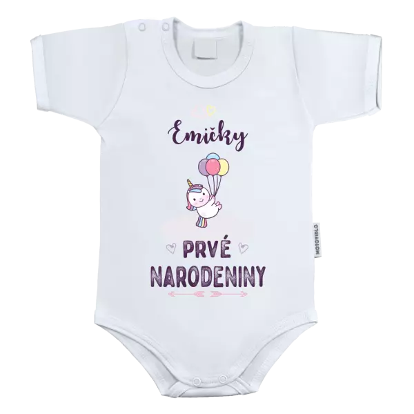 Detské body První narozeniny - Jednorožec, se jménem - kopie