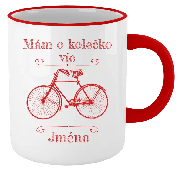 Hrnek Mám o kolečko víc se jménem