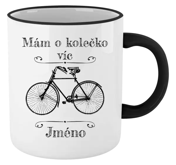 Hrnek Mám o kolečko víc se jménem