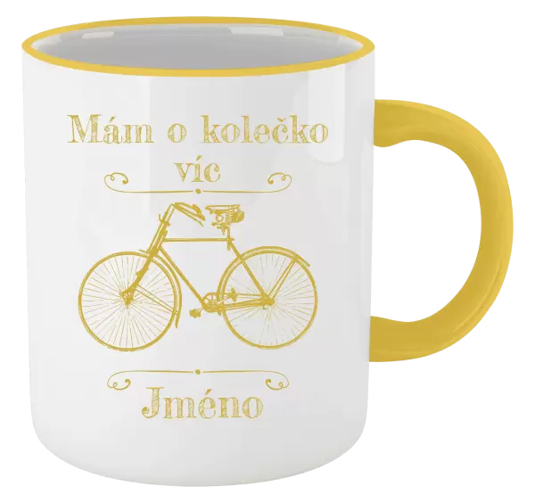 Hrnek Mám o kolečko víc se jménem