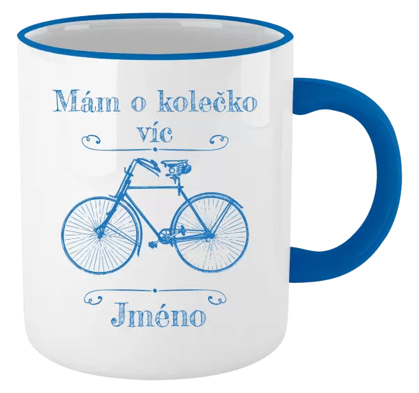 Hrnek Mám o kolečko víc se jménem