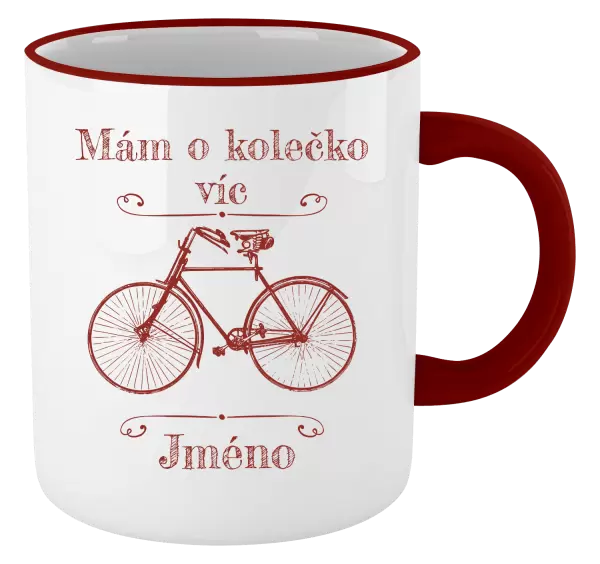 Hrnek Mám o kolečko víc se jménem