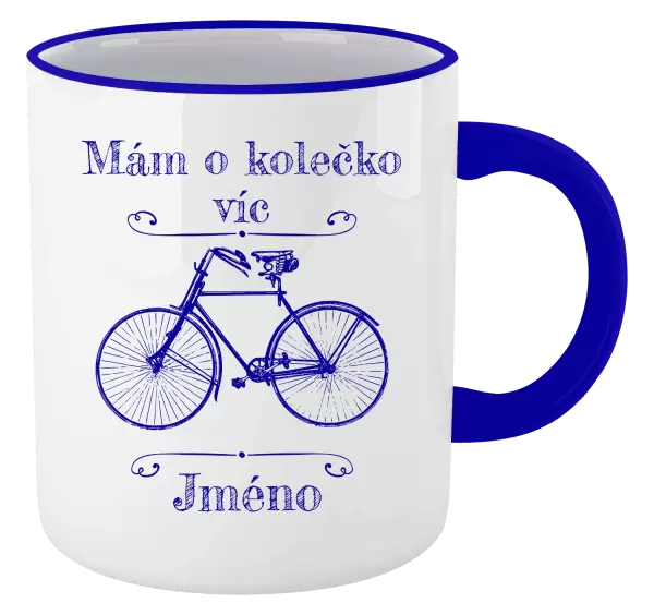 Hrnek Mám o kolečko víc se jménem