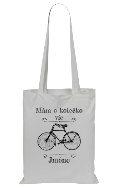 Látková taška Mám o kolečko víc se jménem