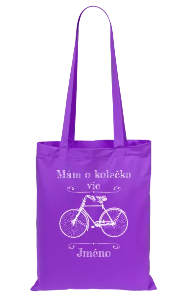Látková taška Mám o kolečko víc se jménem