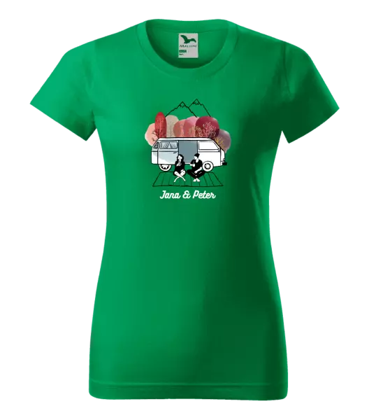 Dámske tričko Podzimní kempování - vlastní jména - kopie