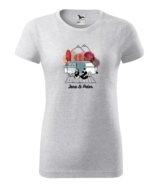 Dámske tričko Podzimní kempování - vlastní jména - kopie