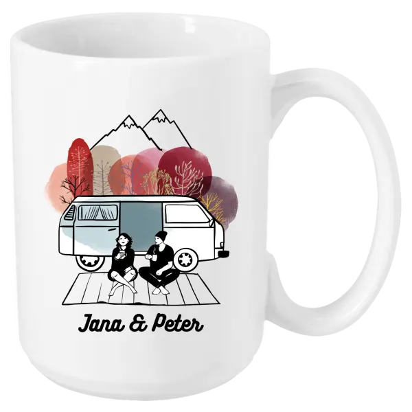 Hrnček Podzimní kempování - vlastní jména - kopie