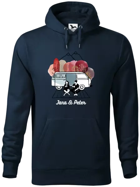 Pánska mikina Podzimní kempování - vlastní jména - kopie