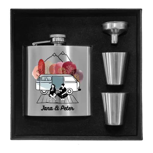 Ploskačka v krabičke Podzimné kempovanie - vlastné mená