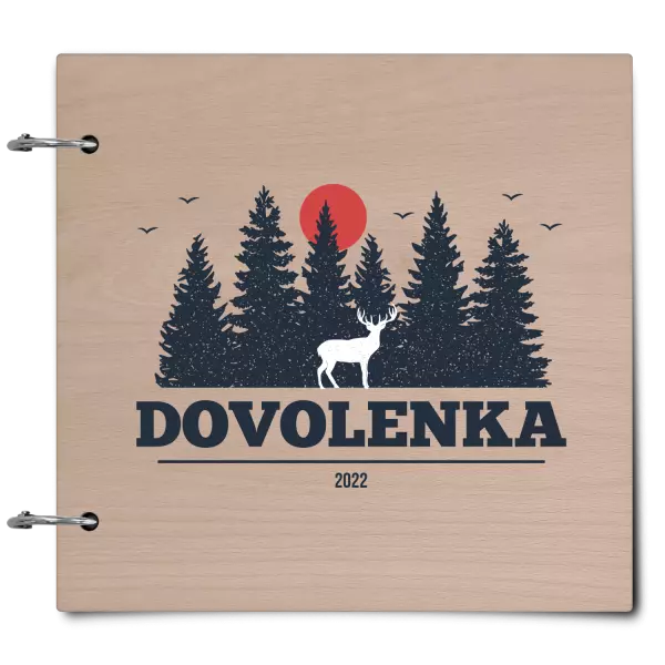 Drevený album so sponami Dovolená, rok - kopie