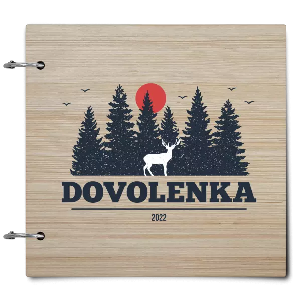Drevený album so sponami Dovolená, rok - kopie
