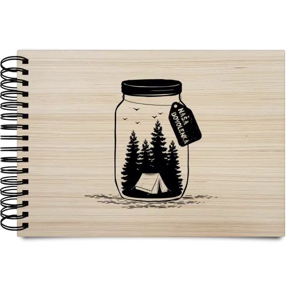 Drevený album s krúžkovou väzbou Fľaška dovolenka
