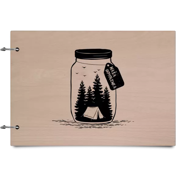 Drevený album so sponami Fľaška dovolenka