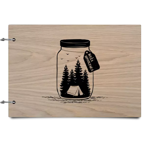 Drevený album so sponami Fľaška dovolenka