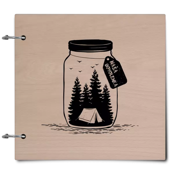 Drevený album so sponami Fľaška dovolenka