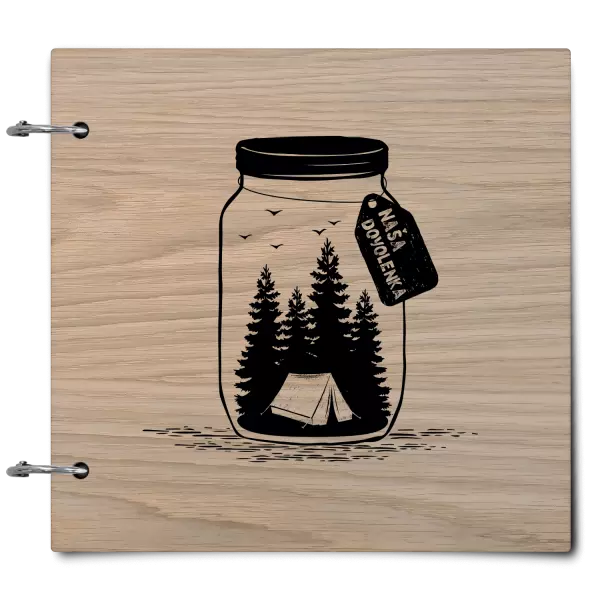 Drevený album so sponami Fľaška dovolenka