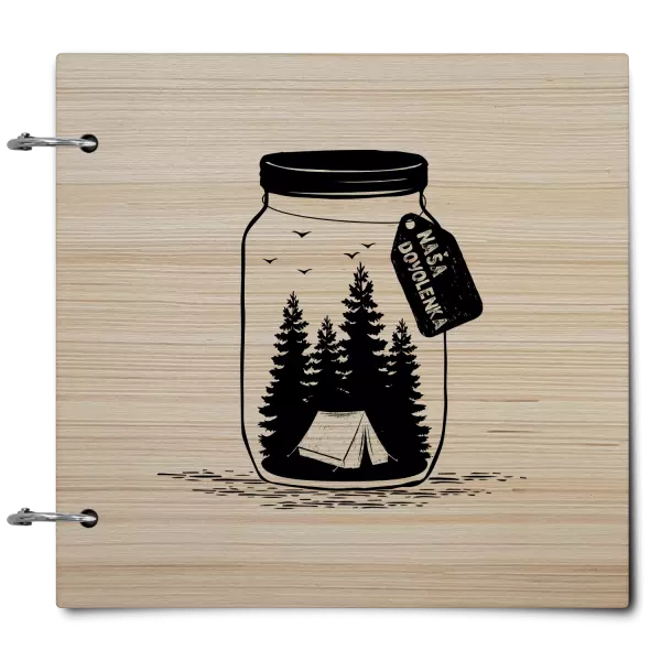 Drevený album so sponami Fľaška dovolenka