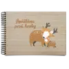 Drevený album s krúžkovou väzbou Prvné kroky s menom - srnky