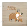 Drevený album so sponami Prvné kroky s menom - srnky