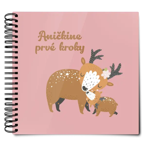 Plexi album s krúžkovou väzbou První krůčky se jménem - srnky - kopie