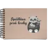 Drevený album s krúžkovou väzbou První krůčky se jménem - medvídci - kopie