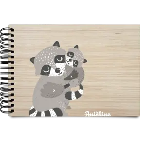 Drevený album s krúžkovou väzbou První krůčky se jménem - mývalové - kopie