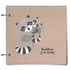Drevený album so sponami Prvé kroky s menom - medvedík čistotný