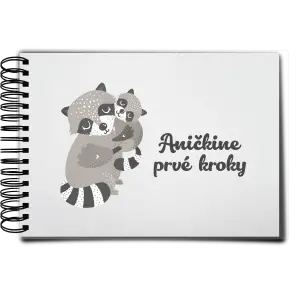 Plexi album s krúžkovou väzbou První krůčky se jménem - mývalové - kopie