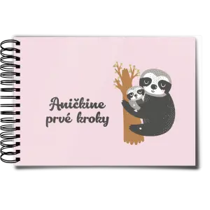 Plexi album s krúžkovou väzbou První krůčky se jménem - lenochodi - kopie