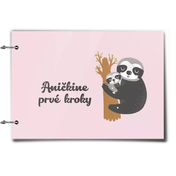 Plexi album sa sponami První krůčky se jménem - lenochodi - kopie