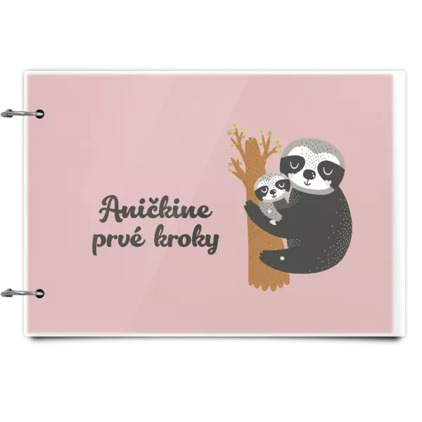 Plexi album sa sponami První krůčky se jménem - lenochodi - kopie