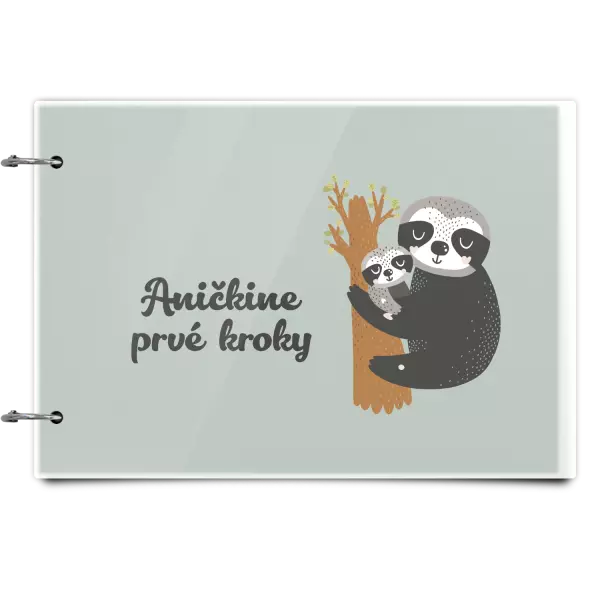 Plexi album sa sponami První krůčky se jménem - lenochodi - kopie