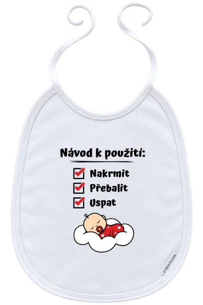 Dětský bryndák Návod k použití - nakrmit, přebalit, uspat