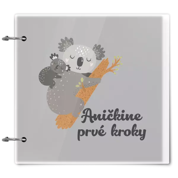 Plexi album sa sponami Prvé kroky s menom - koala 