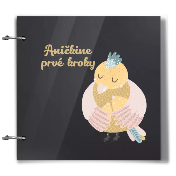 Plexi album sa sponami Prvé kroky s menom- kuriatka