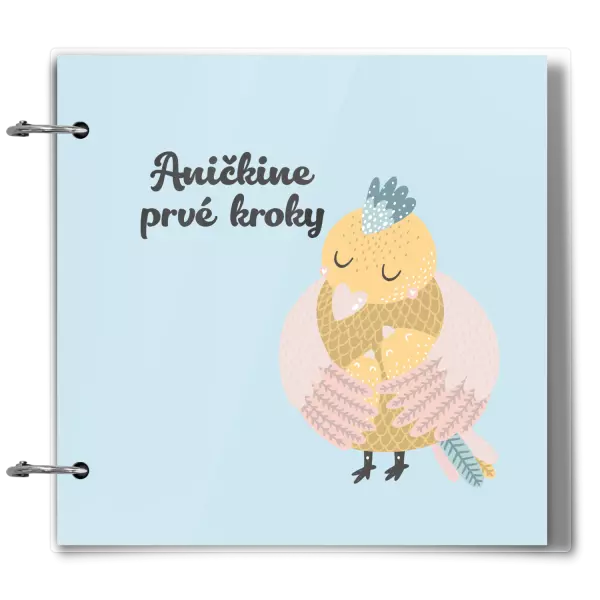 Plexi album sa sponami První krůčky se jménem - kuřátka - kopie