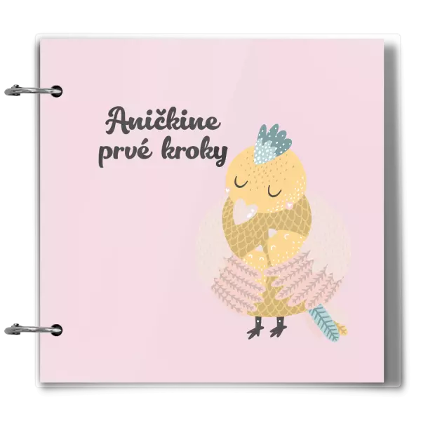 Plexi album sa sponami Prvé kroky s menom- kuriatka