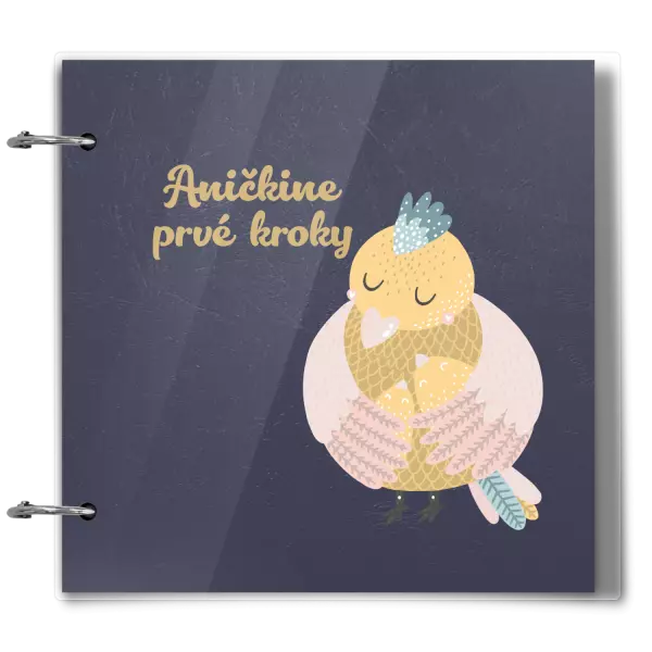 Plexi album sa sponami První krůčky se jménem - kuřátka - kopie