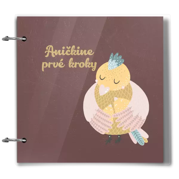 Plexi album sa sponami První krůčky se jménem - kuřátka - kopie