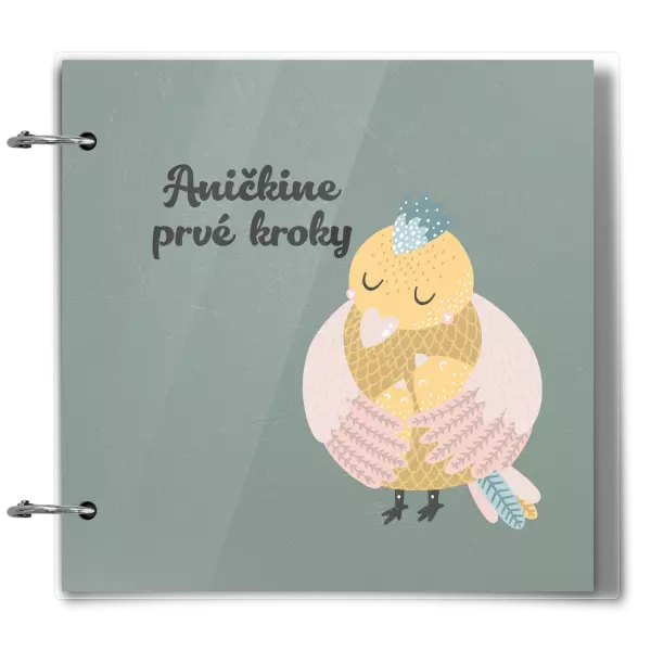 Plexi album sa sponami Prvé kroky s menom- kuriatka