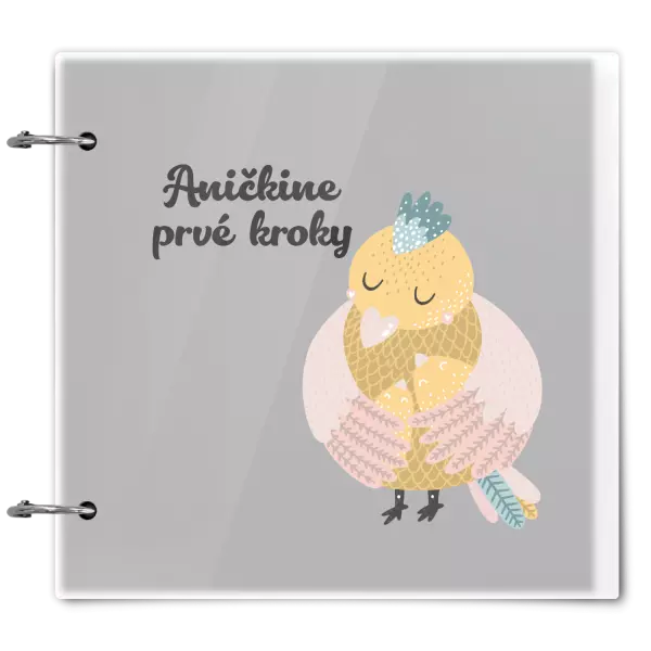 Plexi album sa sponami První krůčky se jménem - kuřátka - kopie