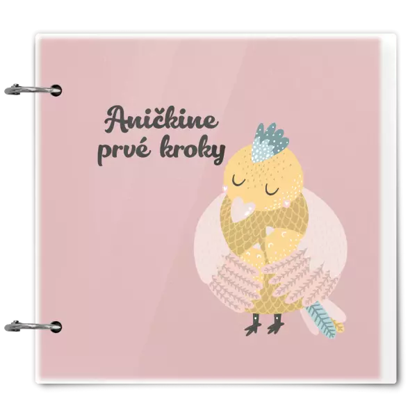 Plexi album sa sponami Prvé kroky s menom- kuriatka