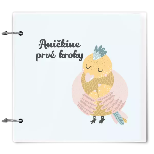 Plexi album sa sponami První krůčky se jménem - kuřátka - kopie