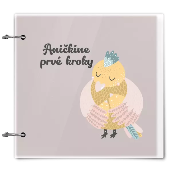 Plexi album sa sponami První krůčky se jménem - kuřátka - kopie