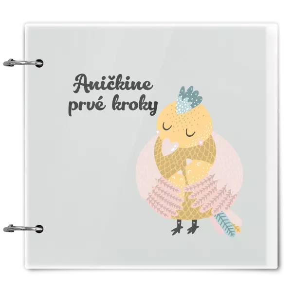 Plexi album sa sponami Prvé kroky s menom- kuriatka