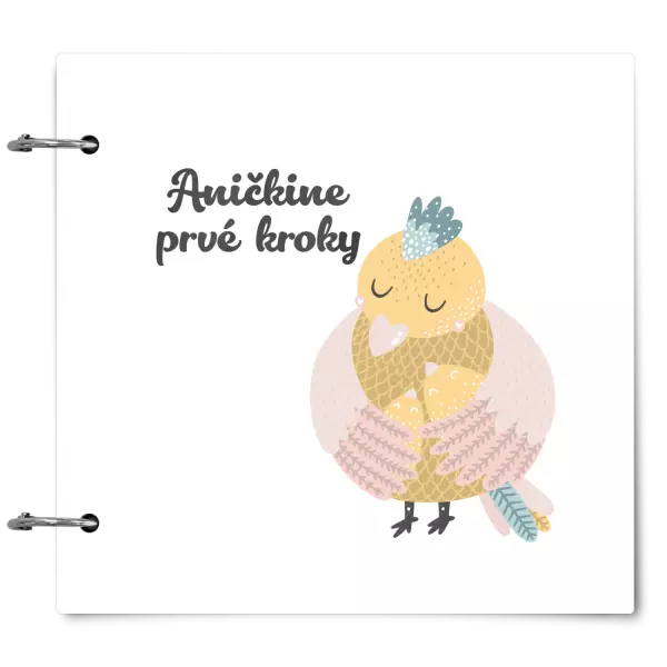 Plexi album sa sponami První krůčky se jménem - kuřátka - kopie