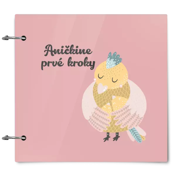 Plexi album sa sponami Prvé kroky s menom- kuriatka